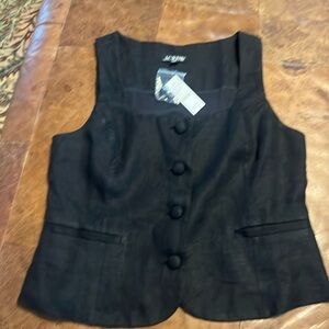 NWT j crew Scoopneck linen blend vest black